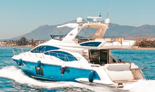 Alquiler de barcos en puerto Banús. Azimut 58 Fly.